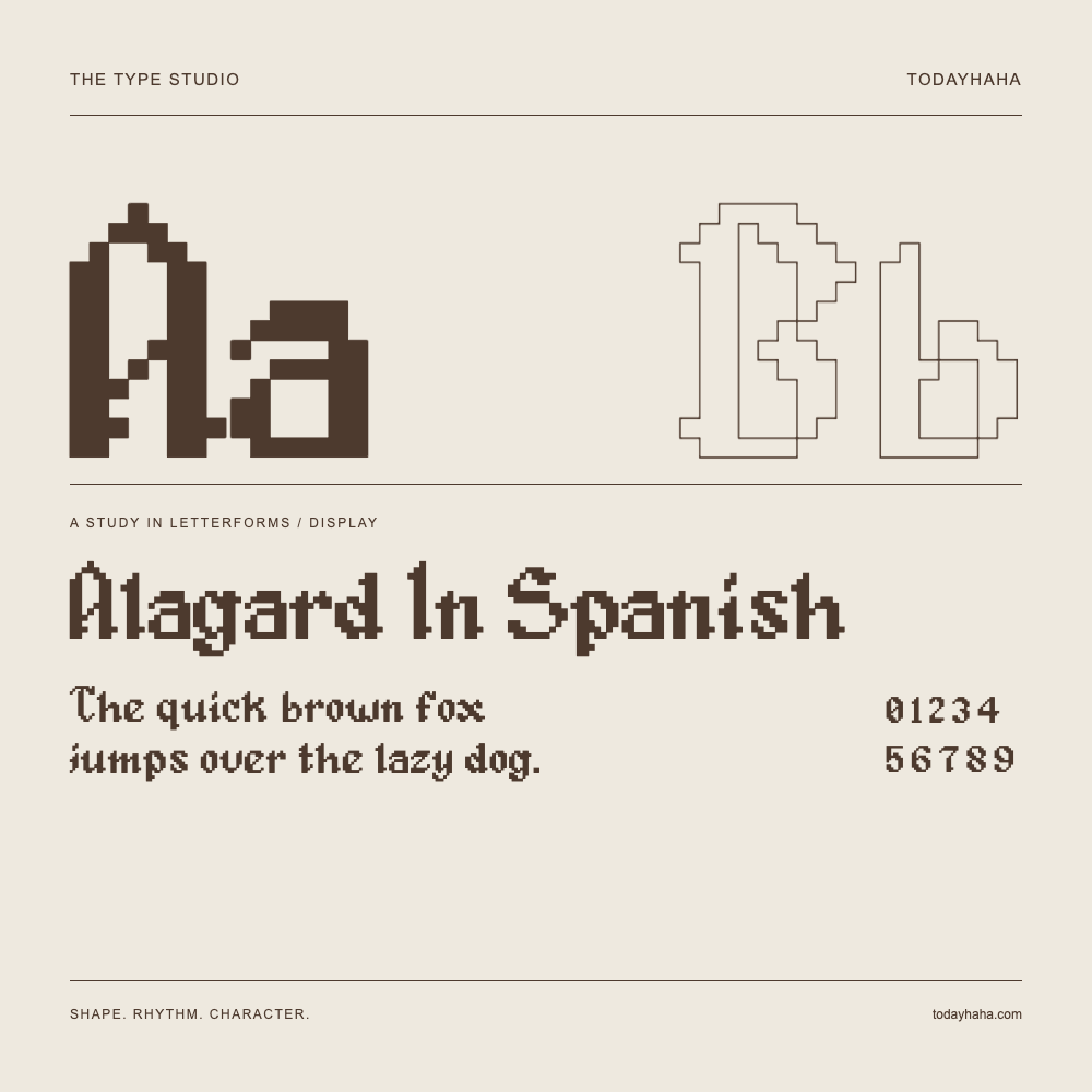 Alagard In Spanish — Étude des lettres avec une phrase et des chiffres
