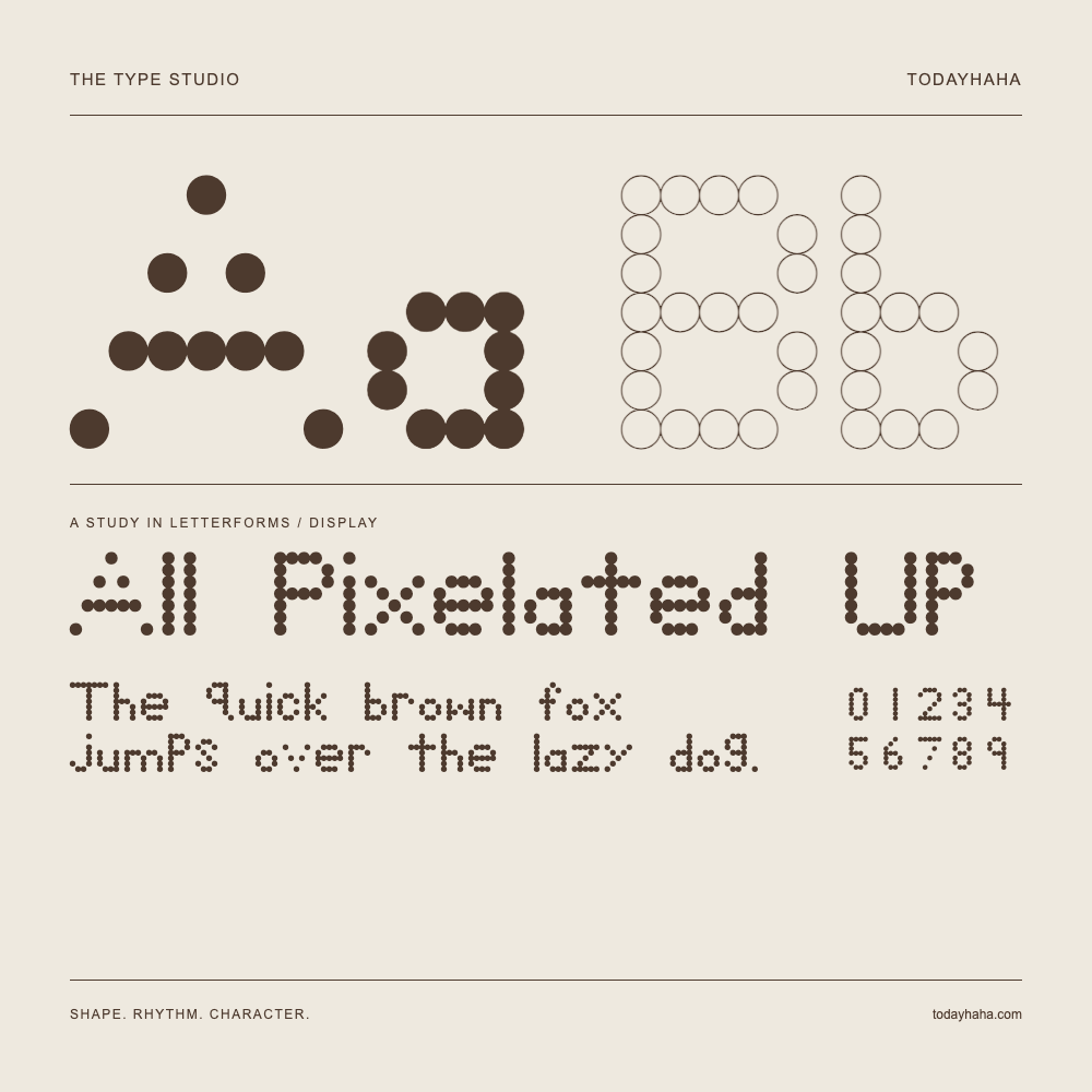 All Pixelated Up — 字形展示：示例句子与数字