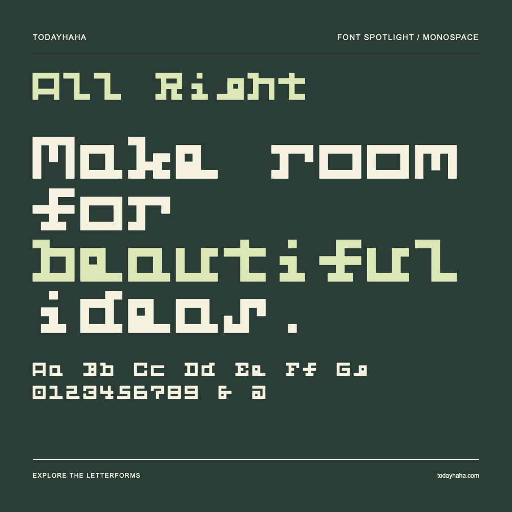 All Right — Affiche typographique avec exemple de texte