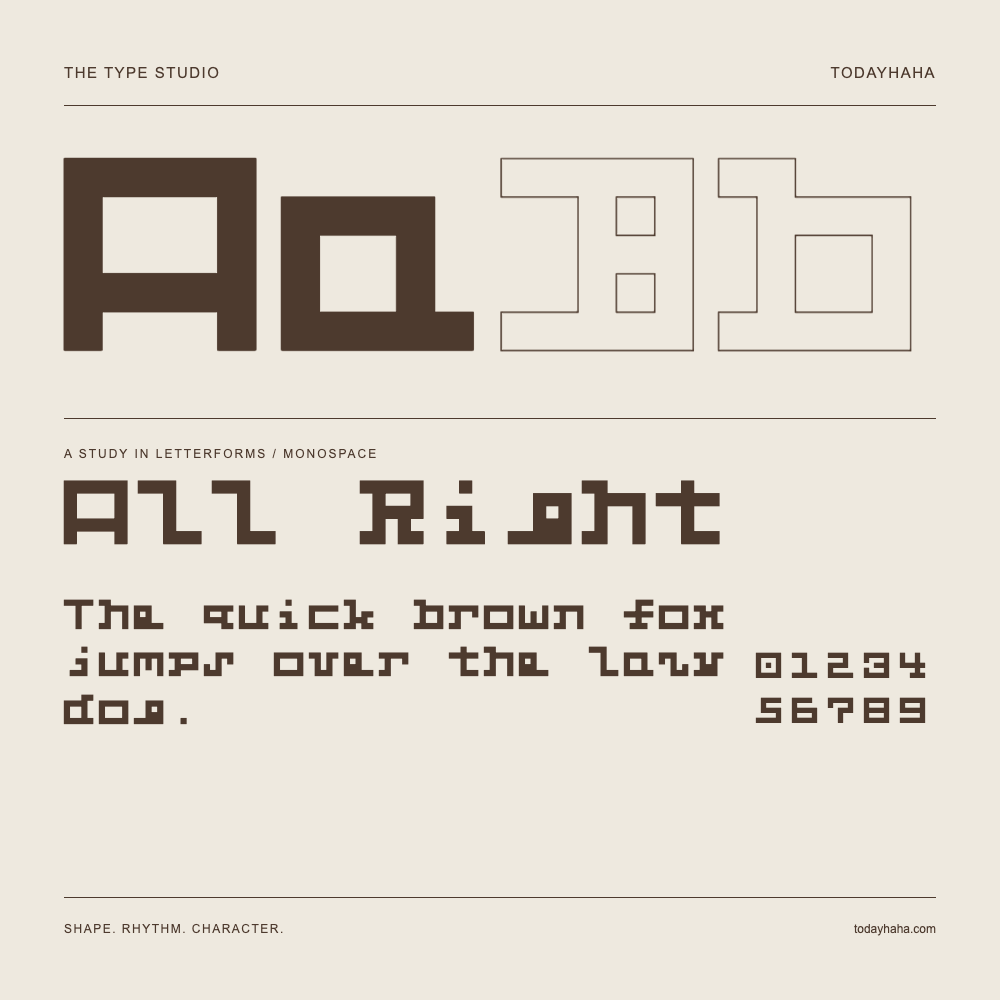 All Right — Étude des lettres avec une phrase et des chiffres