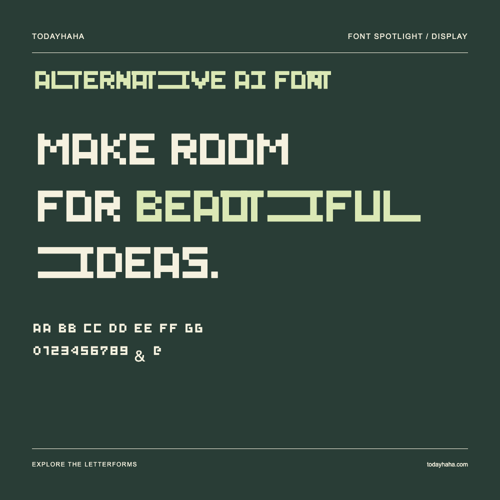 Alternative AI Font — Typografieposter mit Beispieltext