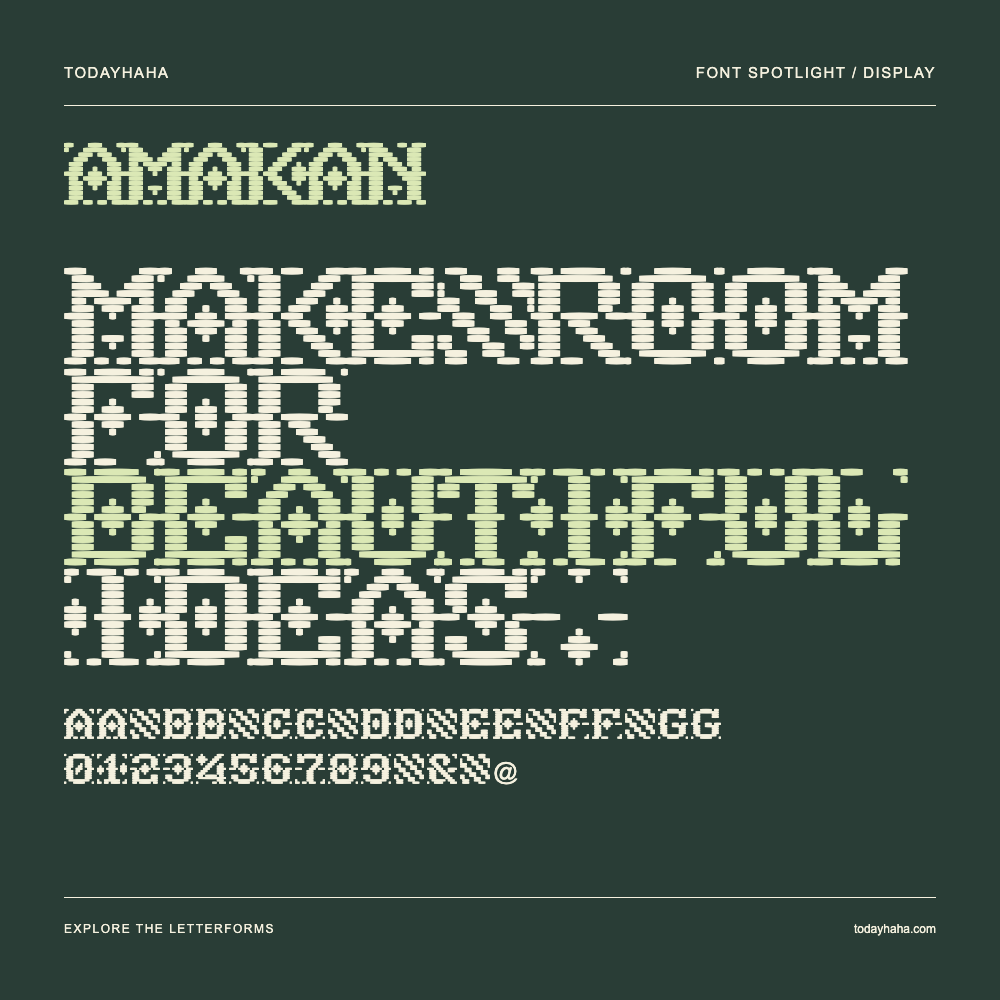 Amakan — Poster tipografico con testo di esempio