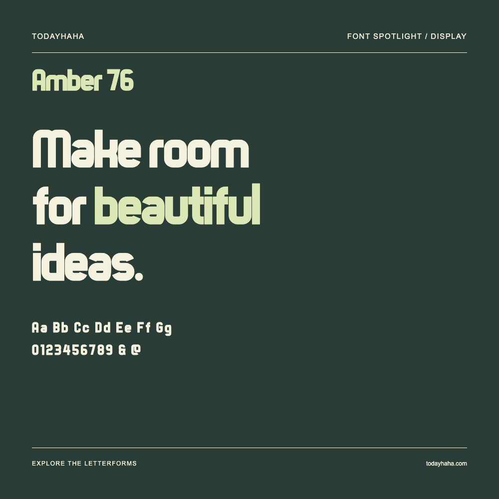 Amber 76 — Typografieposter mit Beispieltext