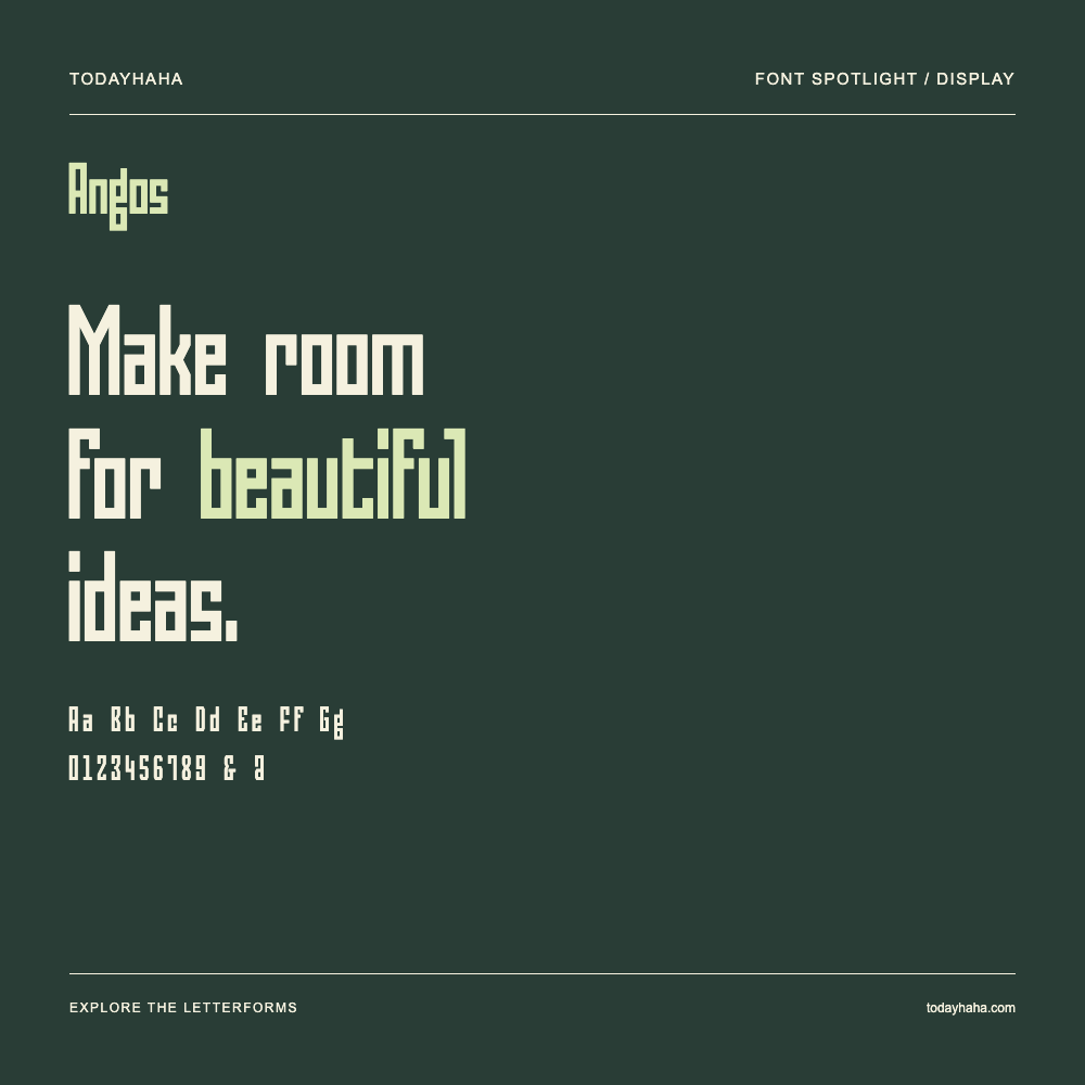 Angos — Typografieposter mit Beispieltext
