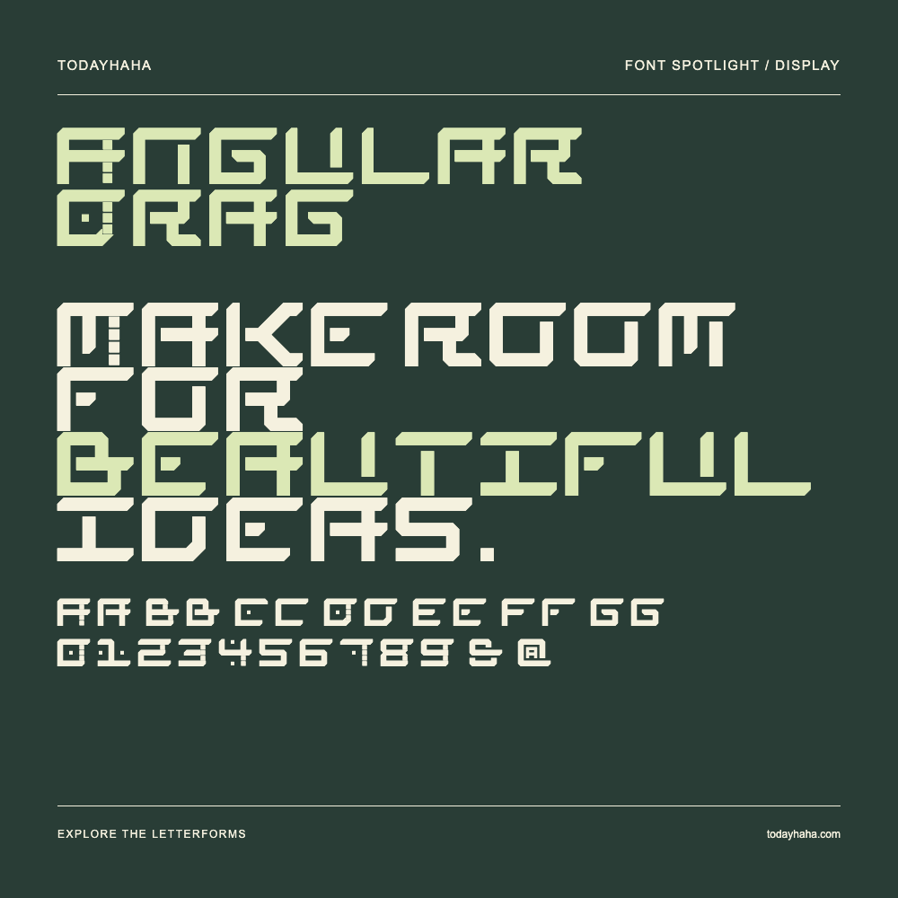 Angular Drag — Typografieposter mit Beispieltext