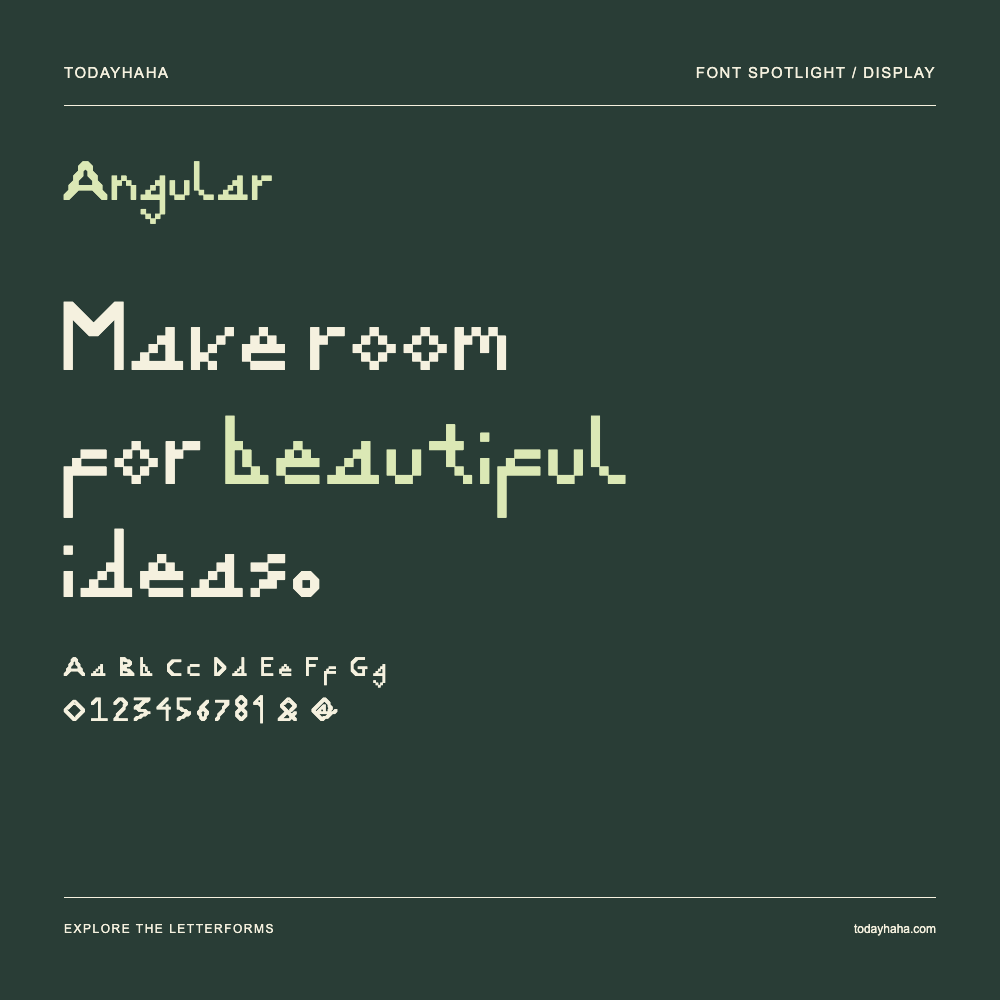 Angular — Typografieposter mit Beispieltext