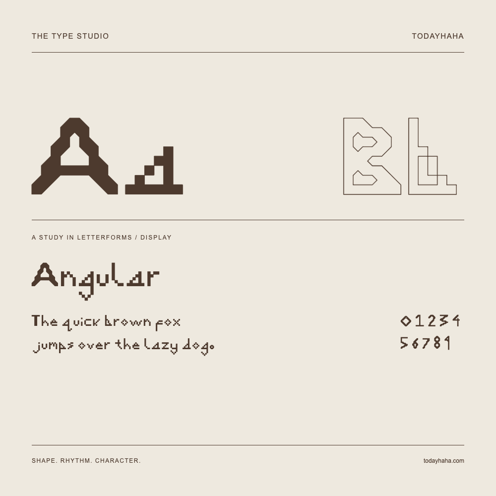 Angular — Buchstabenstudie mit Beispielsatz und Ziffern