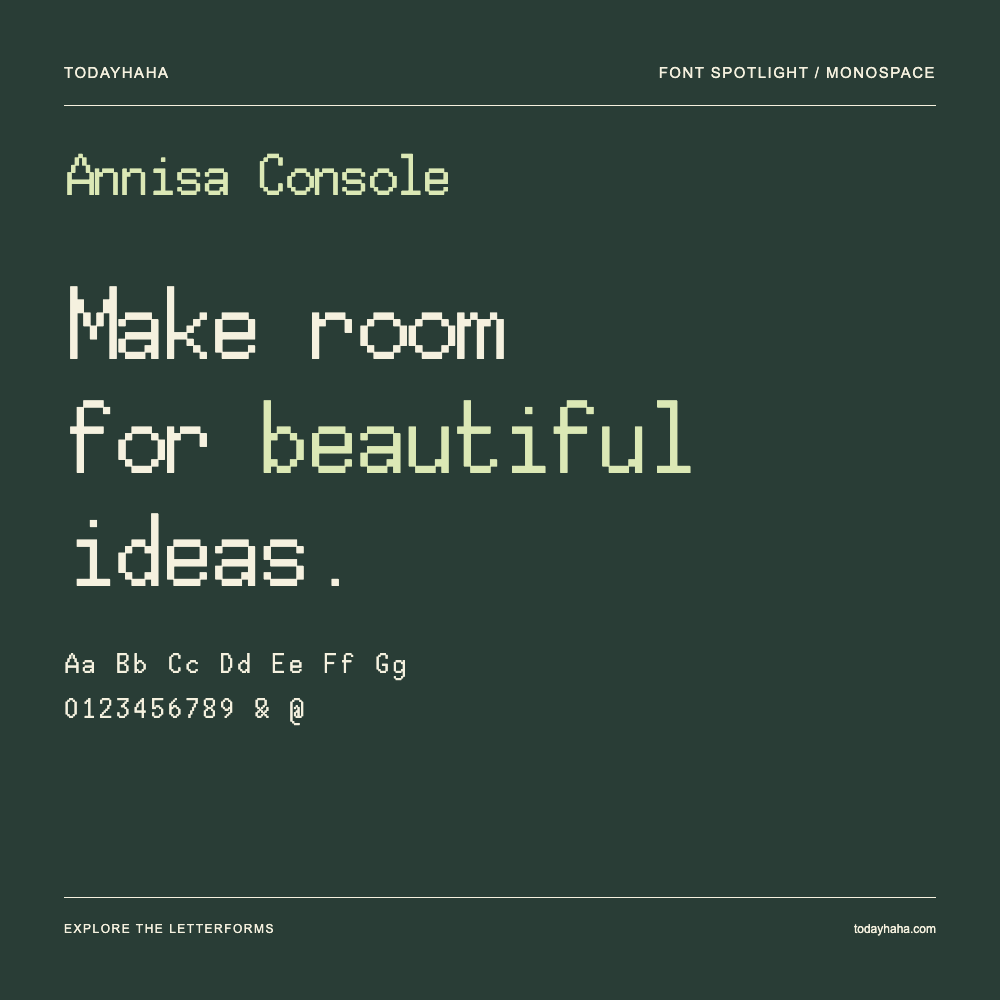 Annisa Console — Póster tipográfico con texto de muestra