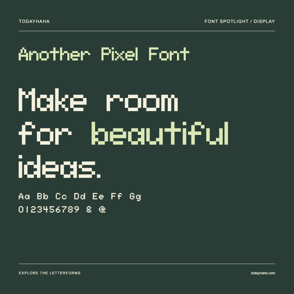 Another Pixel Font — Typography poster with sample text
