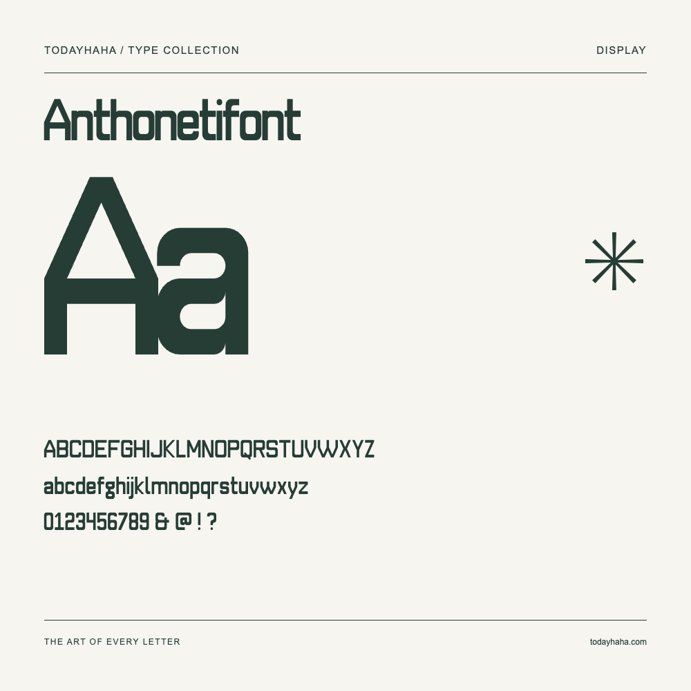 Anthonetifont — Campione con lettere maiuscole, minuscole e numeri