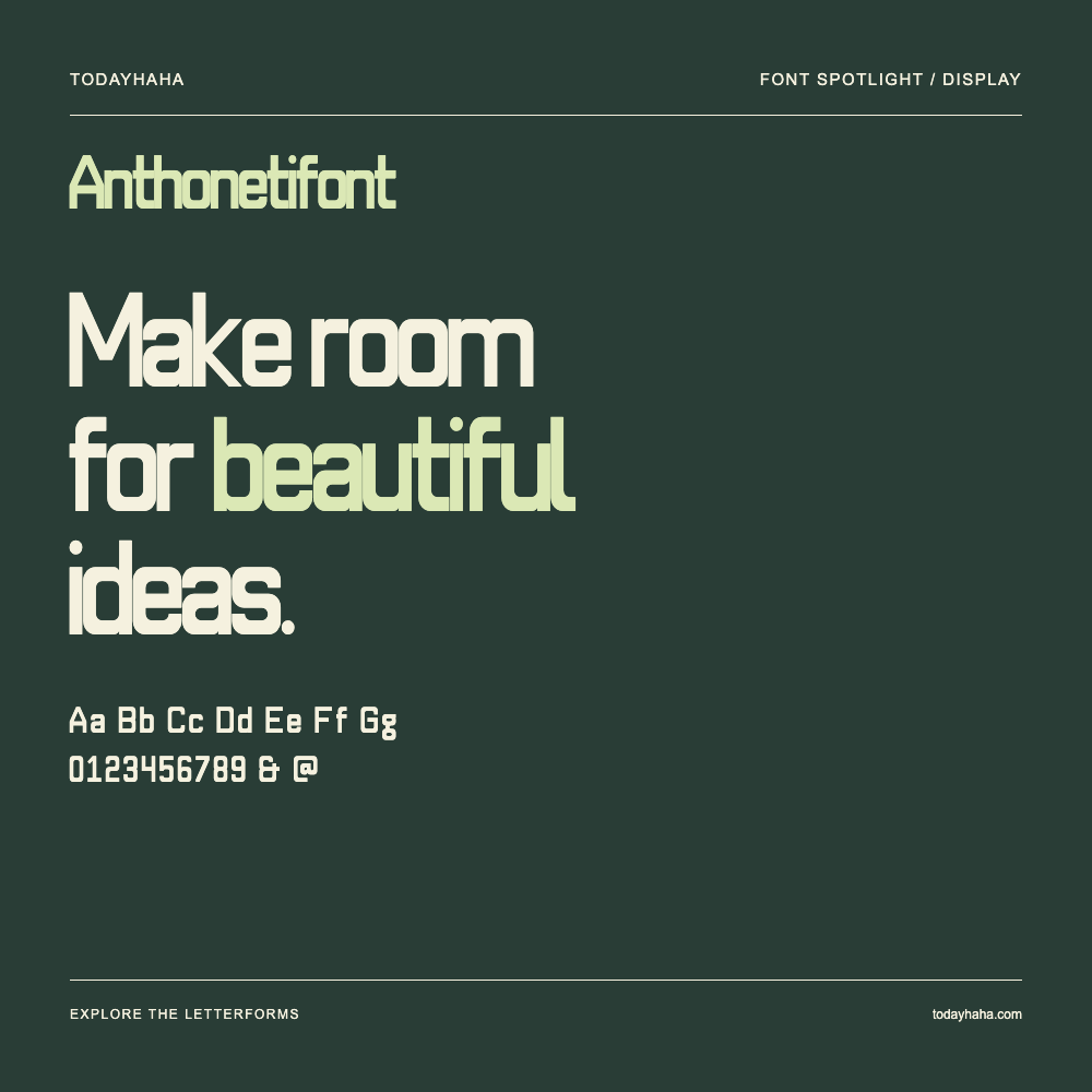 Anthonetifont — Poster tipografico con testo di esempio