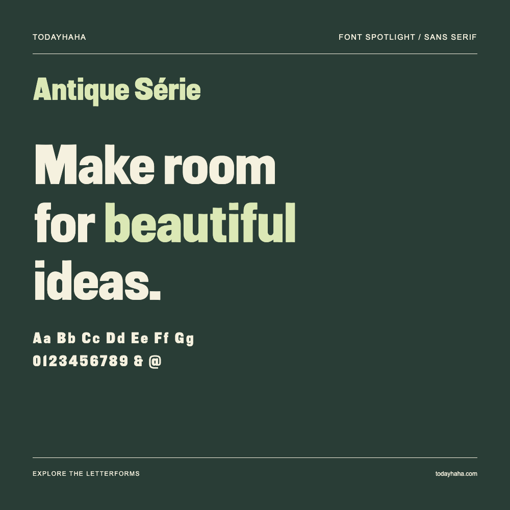 Antique Série — Affiche typographique avec exemple de texte