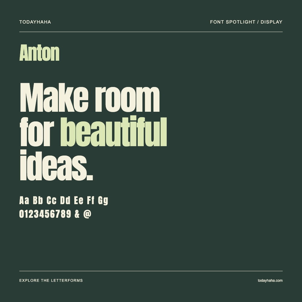 Anton — Typography poster with sample text