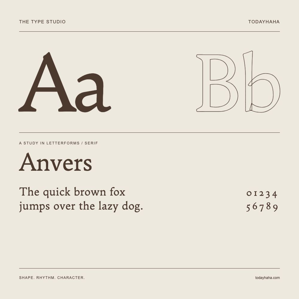 Anvers — Studio delle lettere con frase e numeri