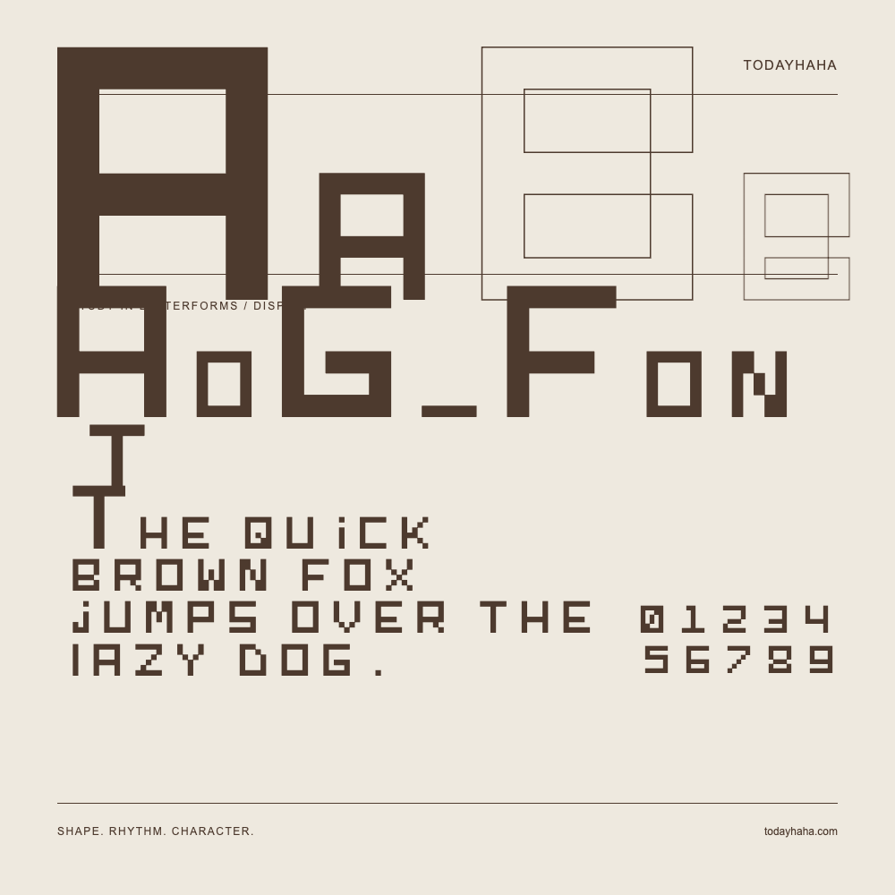 AoG_Font — Studio delle lettere con frase e numeri