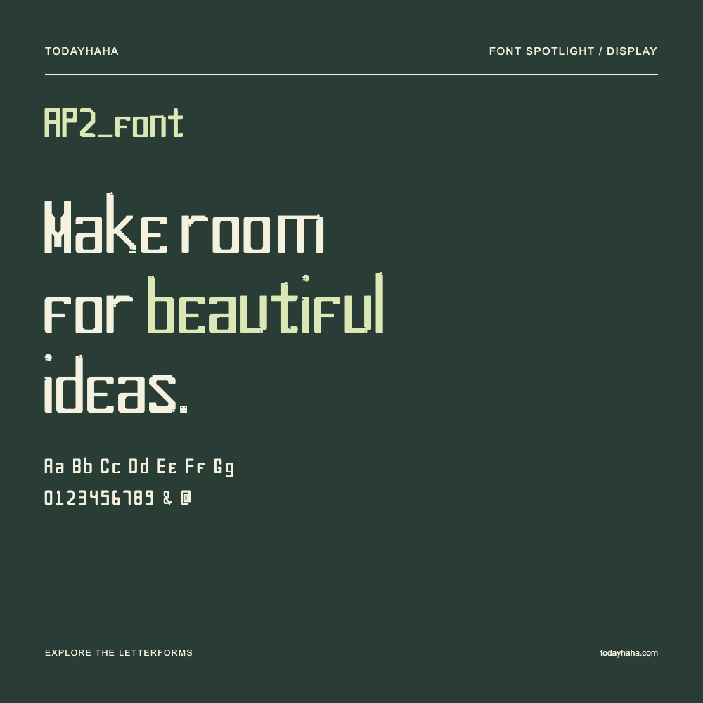 AP2_font — Poster tipografico con testo di esempio