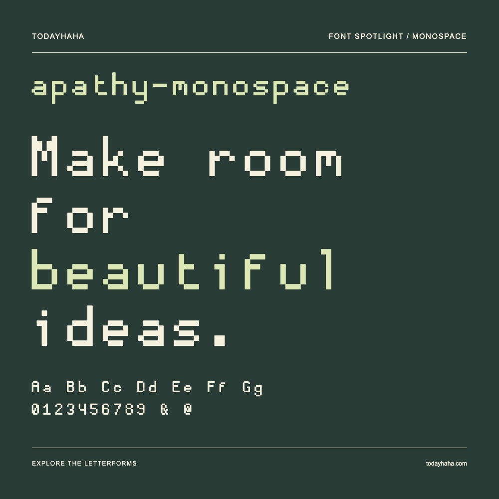 apathy-monospace — Typografieposter mit Beispieltext