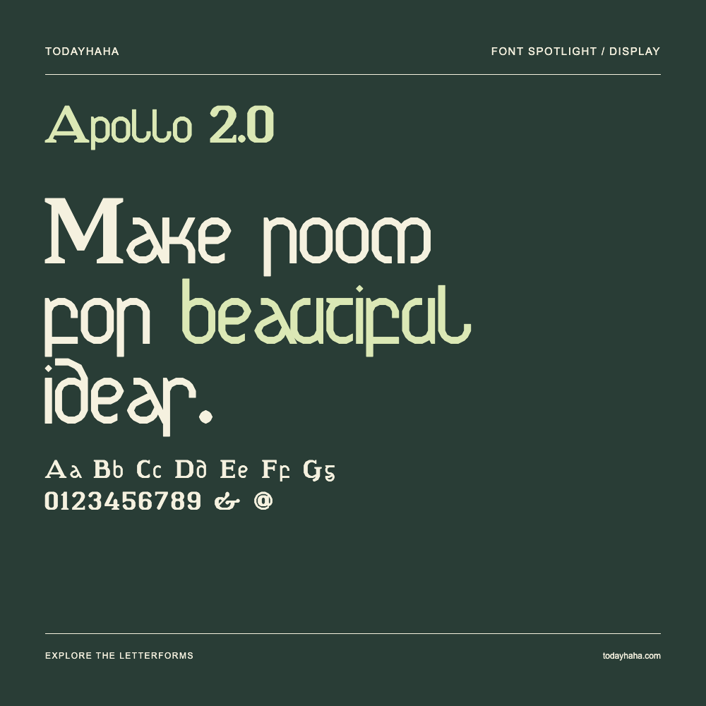 Apollo 2.0 — Poster tipografico con testo di esempio
