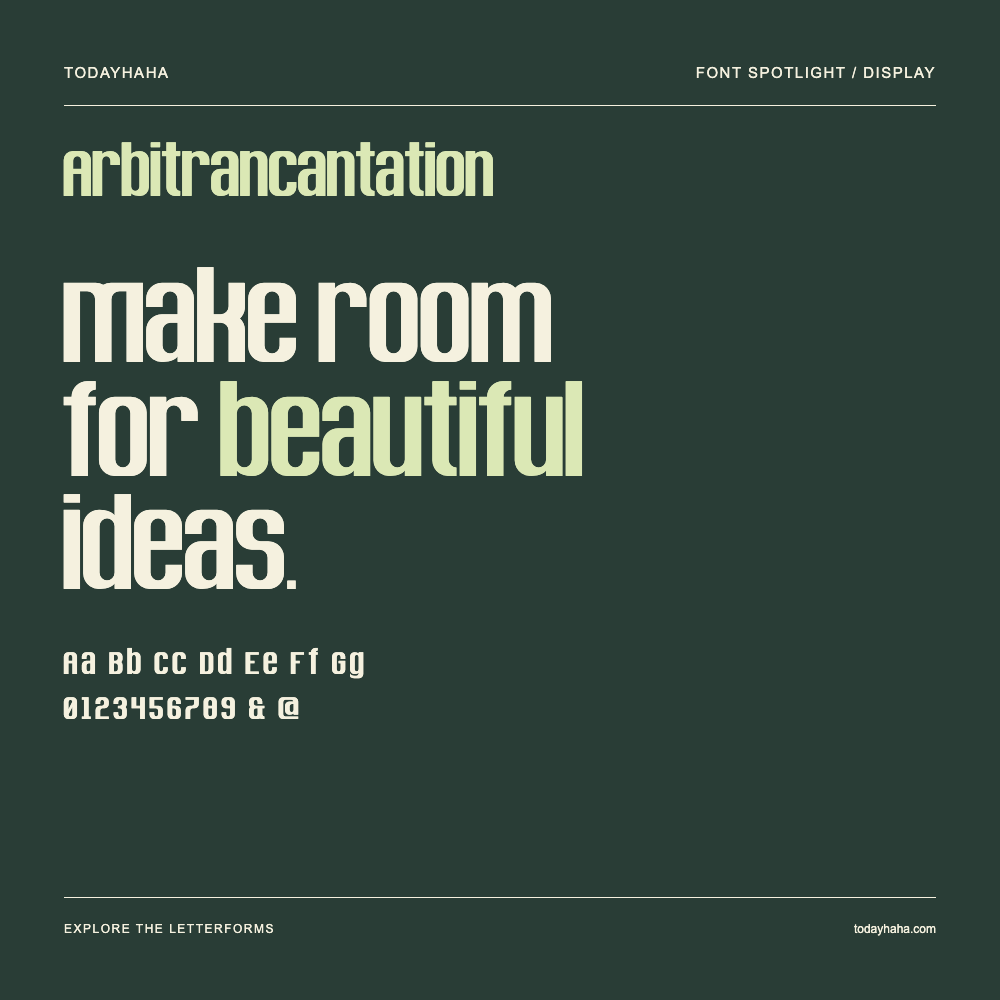 Arbitrancantation — Typografieposter mit Beispieltext
