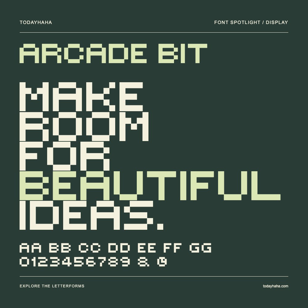 Arcade Bit — Póster tipográfico con texto de muestra
