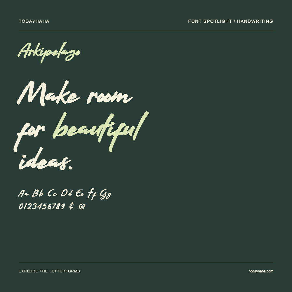 Arkipelago — Affiche typographique avec exemple de texte