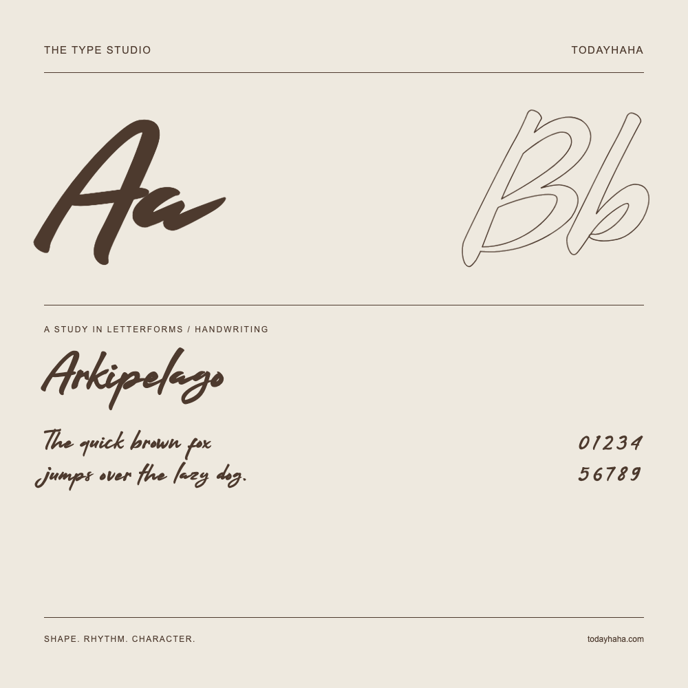 Arkipelago — Étude des lettres avec une phrase et des chiffres