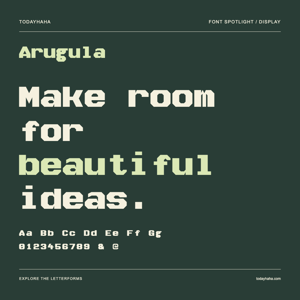 Arugula — Typografieposter mit Beispieltext