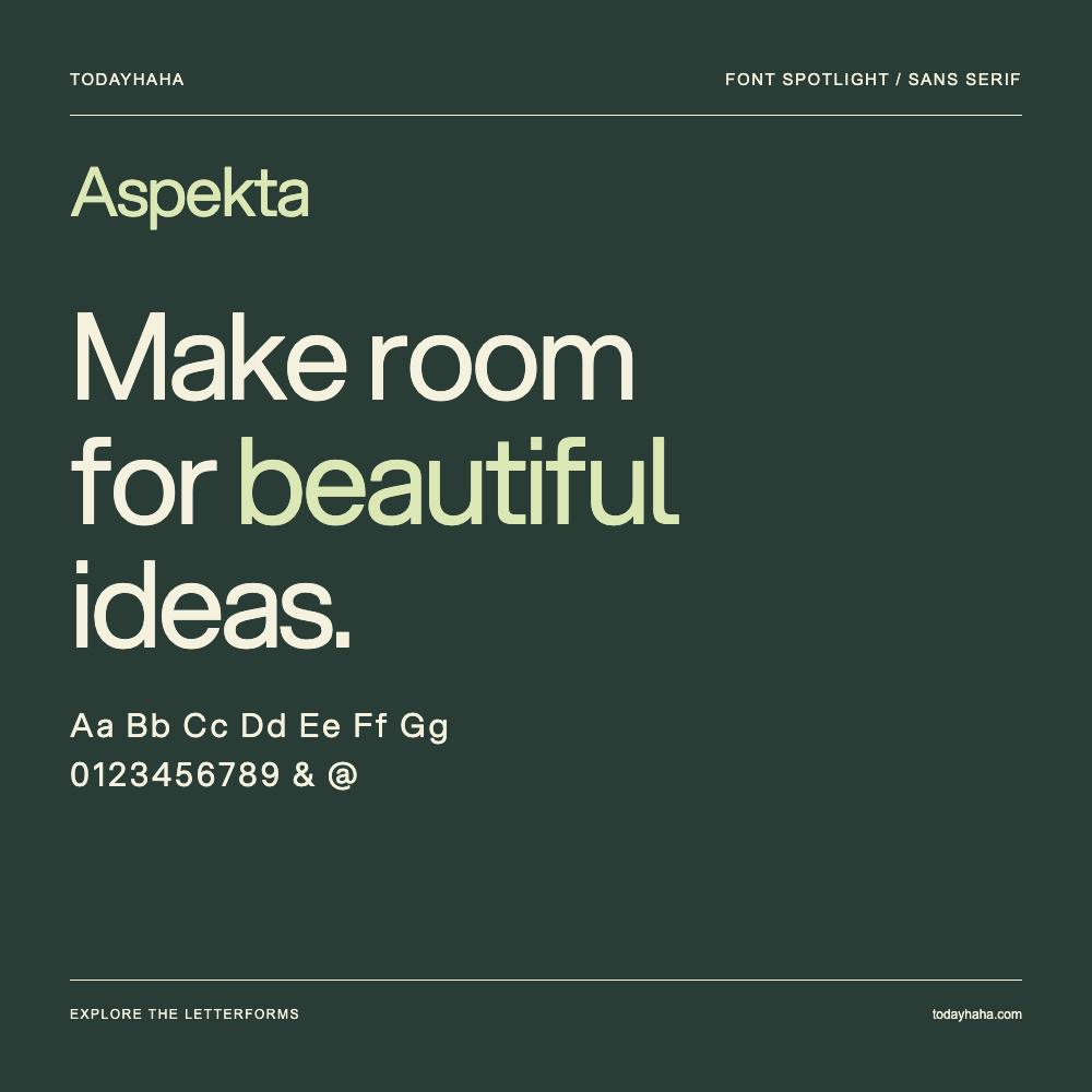 Aspekta — Poster tipografico con testo di esempio