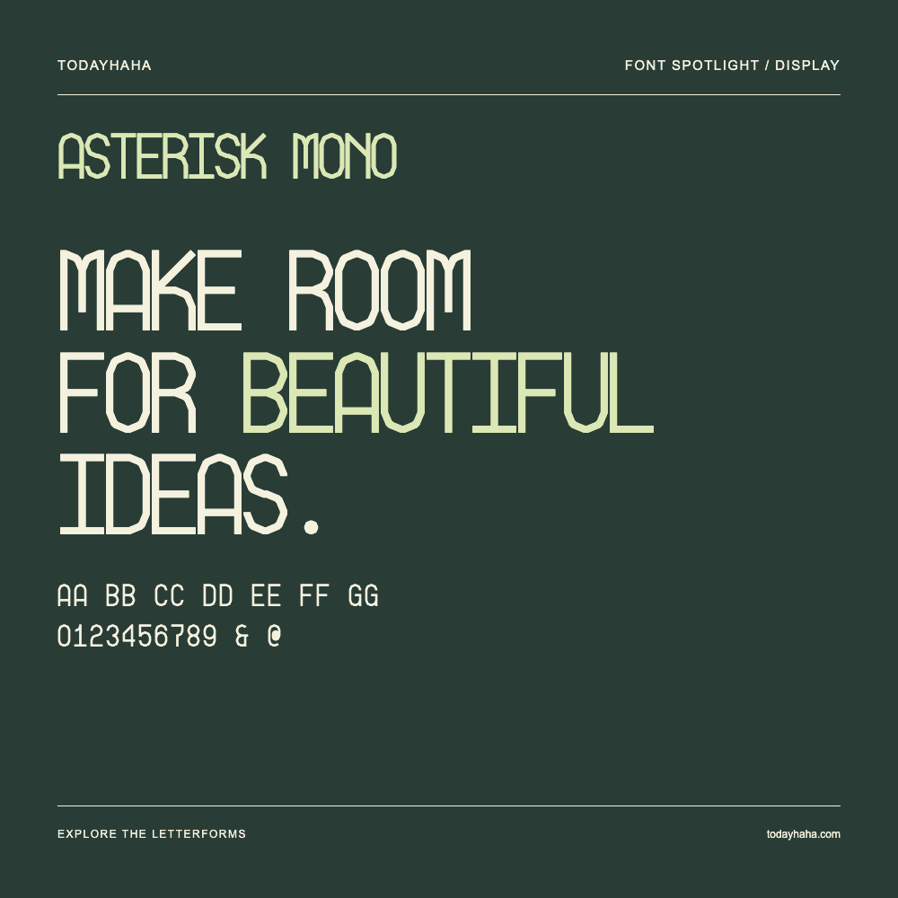 Asterisk Mono — Typografieposter mit Beispieltext