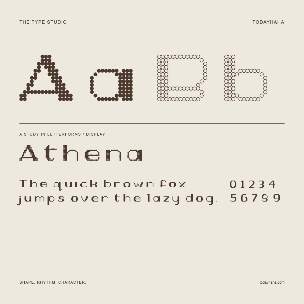 Athena — Étude des lettres avec une phrase et des chiffres