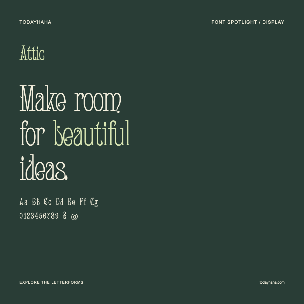 Attic — Typografieposter mit Beispieltext
