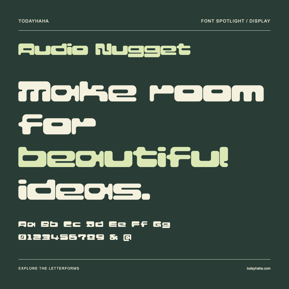 Audio Nugget — Poster tipografico con testo di esempio
