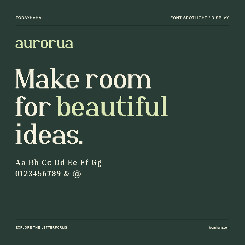 aurorua — Typografieposter mit Beispieltext