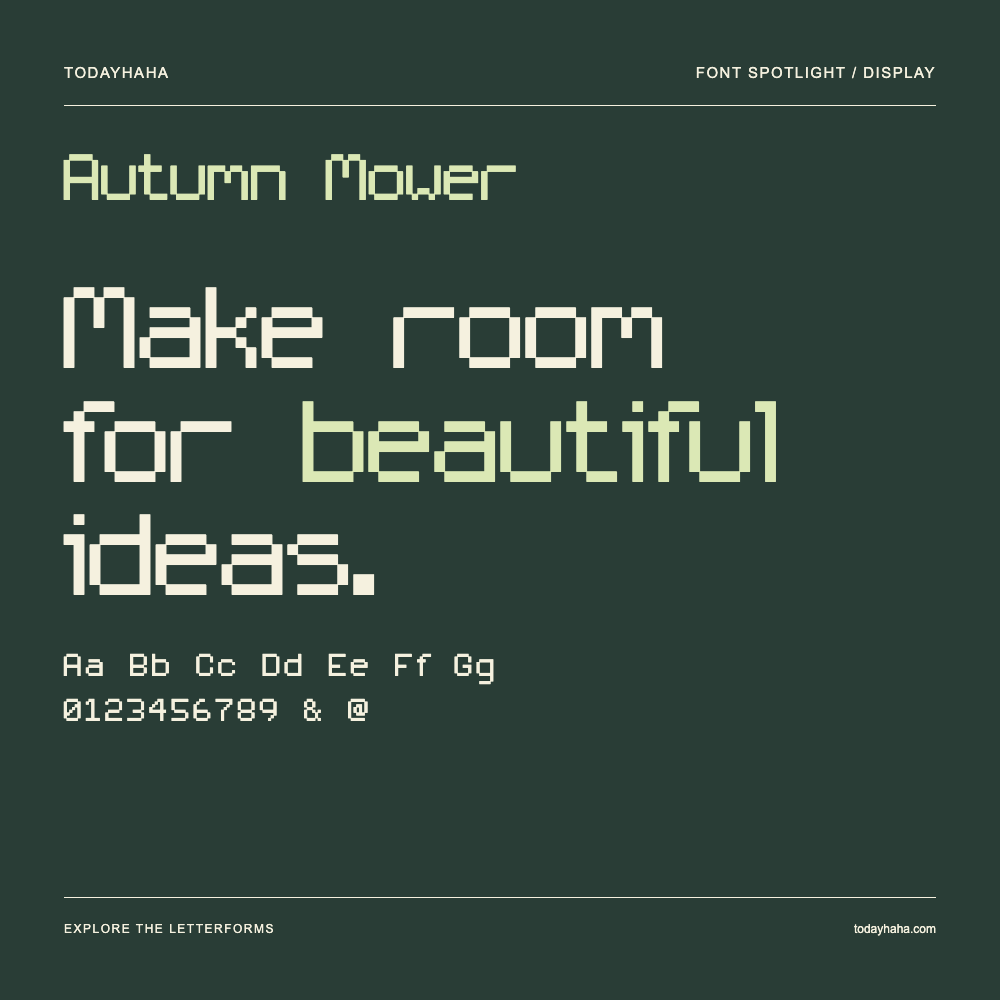 Autumn Mower — Affiche typographique avec exemple de texte