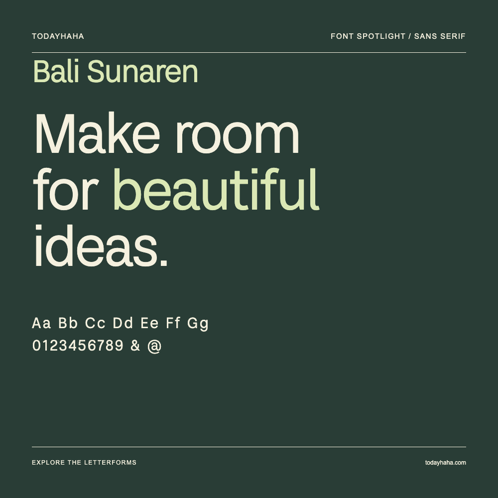 Bali Sunaren — Affiche typographique avec exemple de texte