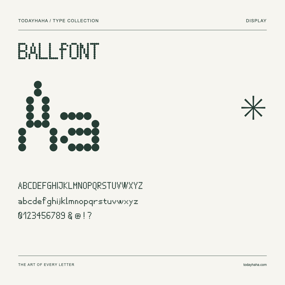 BALLfONT — Campione con lettere maiuscole, minuscole e numeri