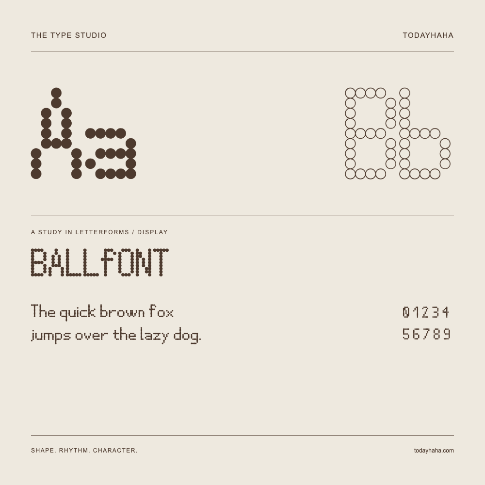 BALLfONT — Studio delle lettere con frase e numeri