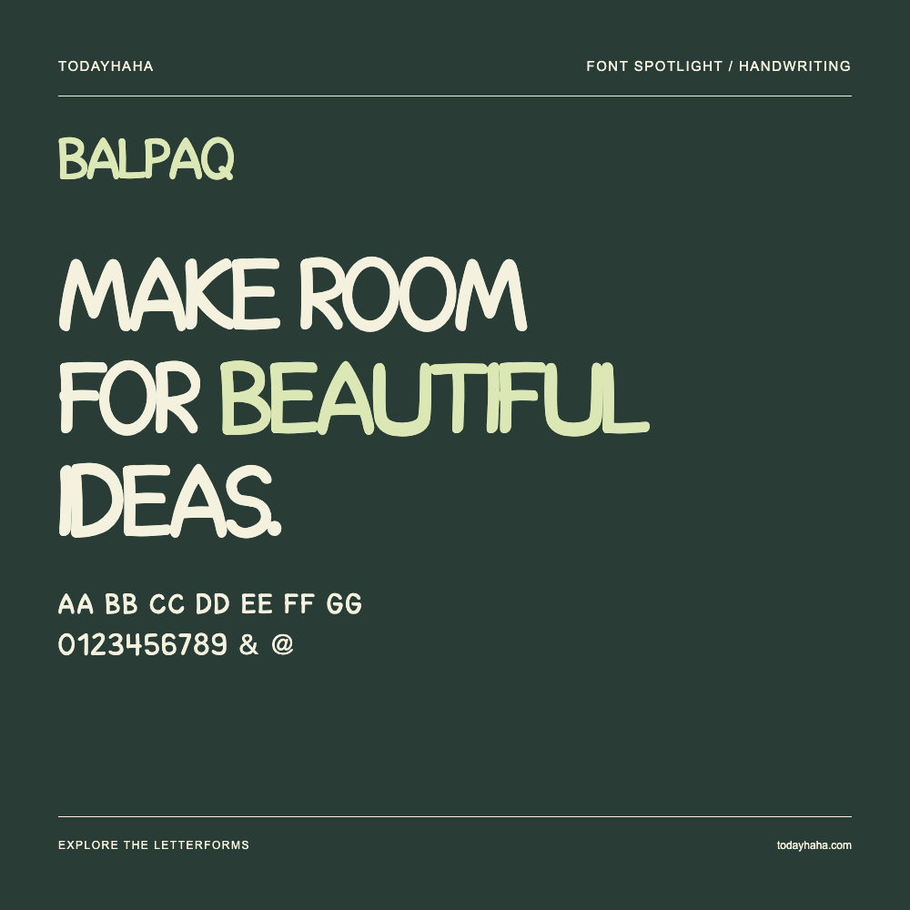 Balpaq — Typografieposter mit Beispieltext