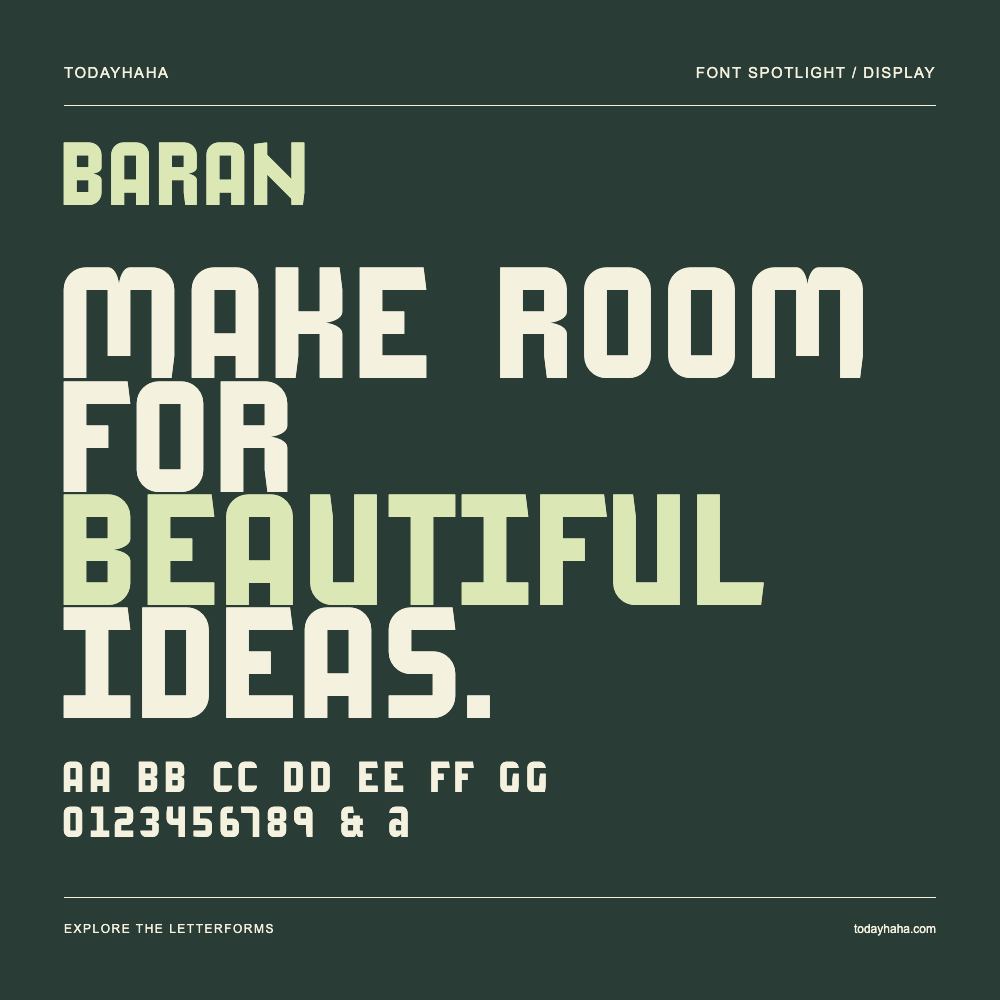 Baran — Typografieposter mit Beispieltext