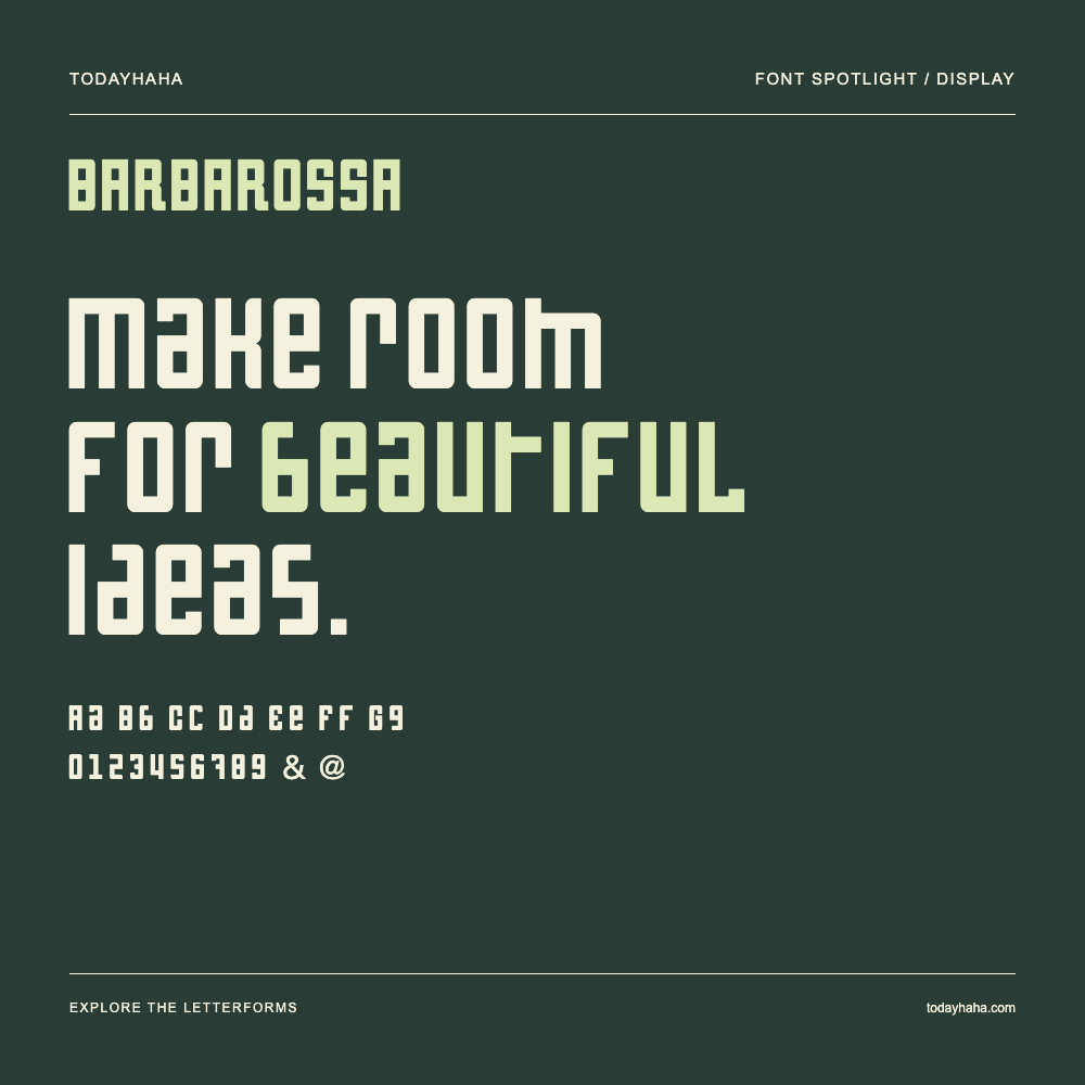 BARBAROSSA — 字体排版海报：示例文字