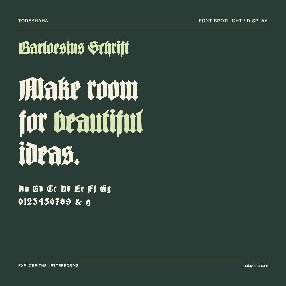 Barloesius Schrift — Typography poster with sample text