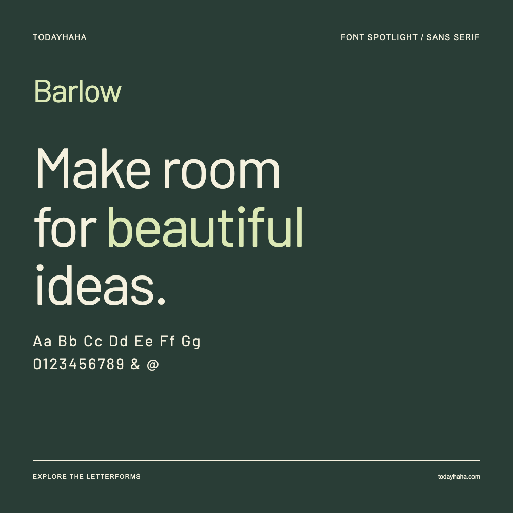 Barlow — 字体排版海报：示例文字