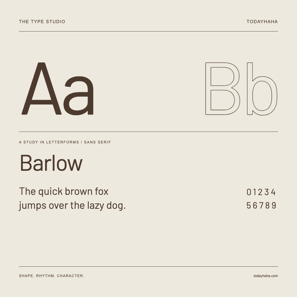 Barlow — 字形展示：示例句子与数字