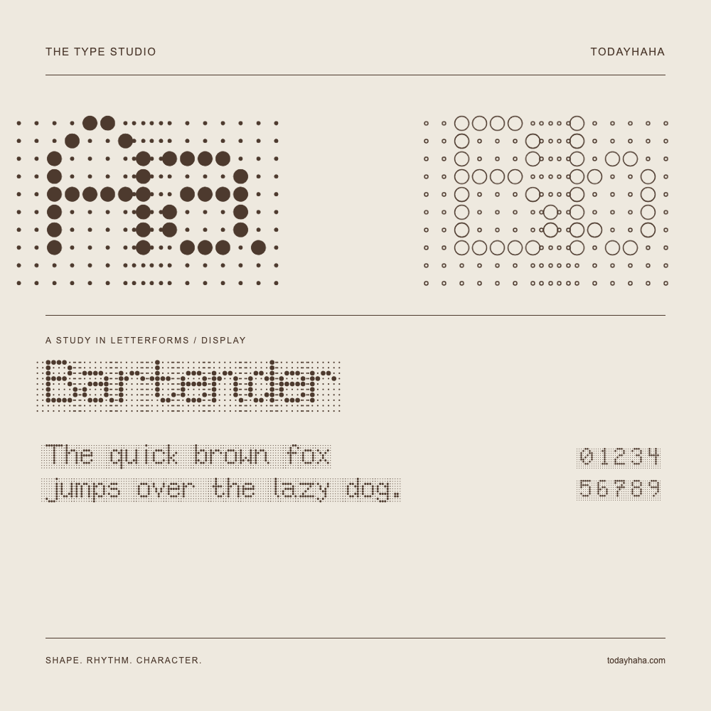 Bartender — Buchstabenstudie mit Beispielsatz und Ziffern