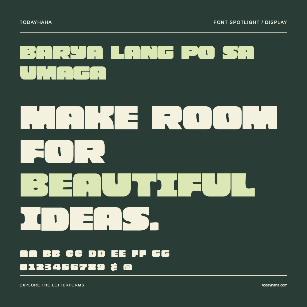 BARYA LANG PO SA UMAGA — Typografieposter mit Beispieltext