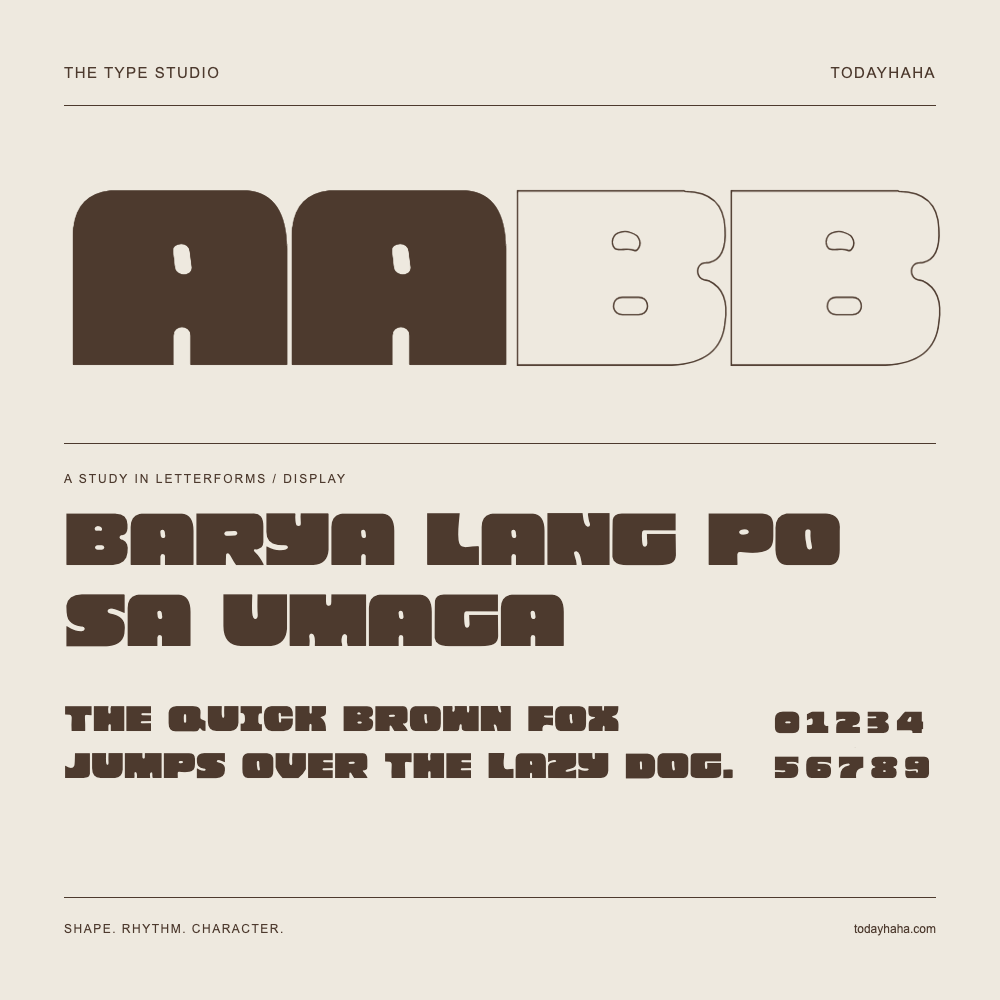 BARYA LANG PO SA UMAGA — Buchstabenstudie mit Beispielsatz und Ziffern