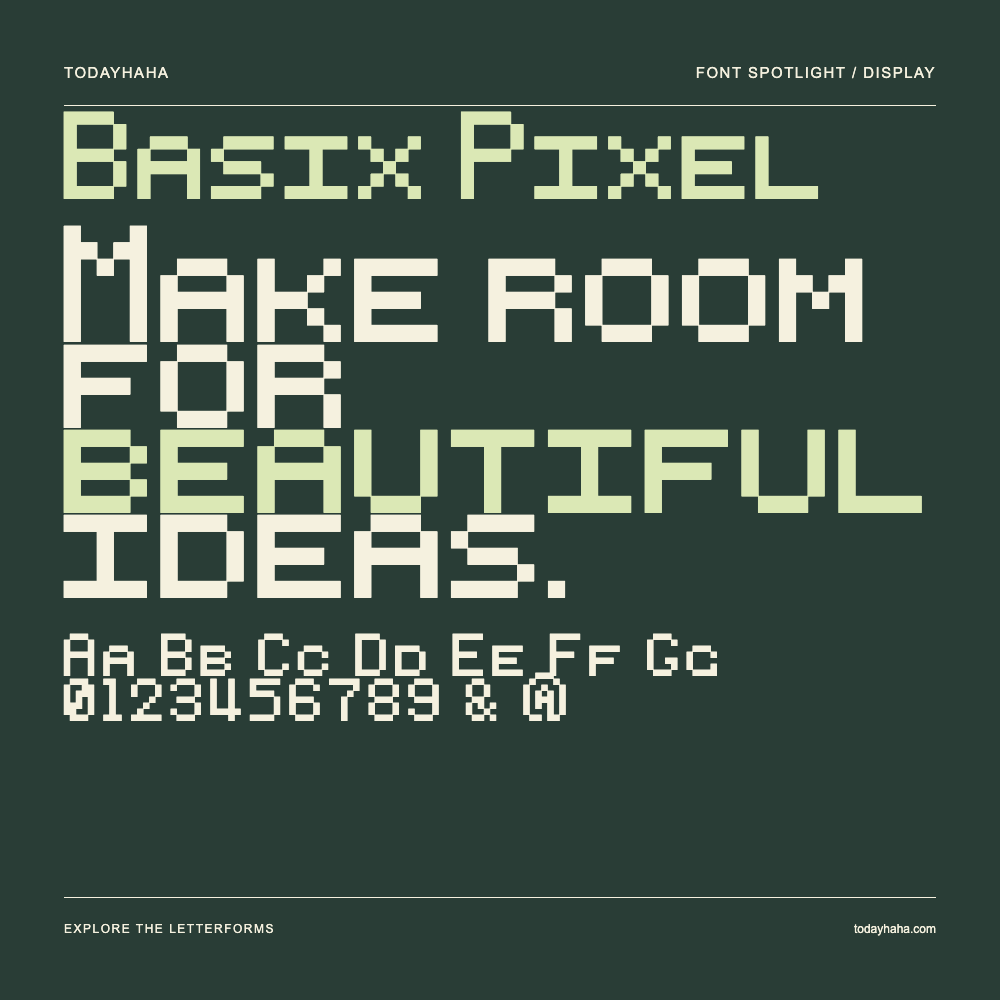Basix Pixel — Póster tipográfico con texto de muestra