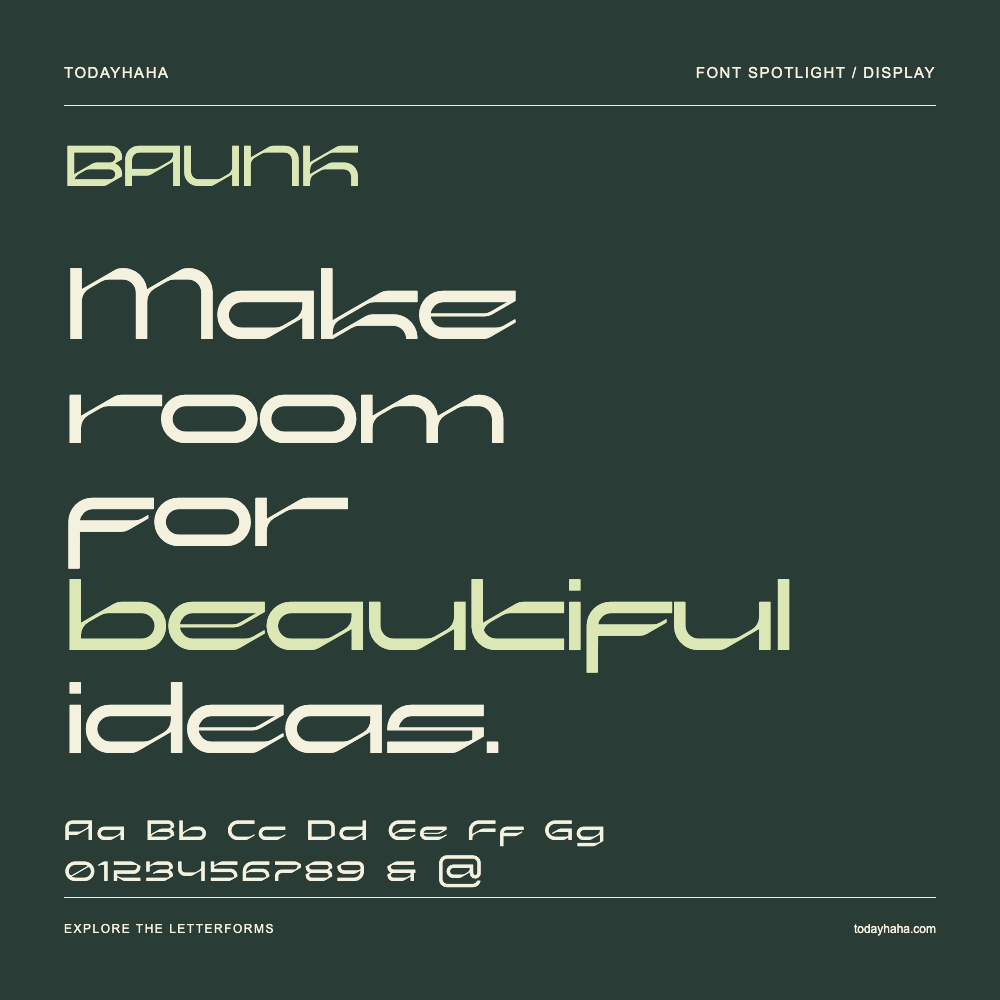 BAUNK — Póster tipográfico con texto de muestra