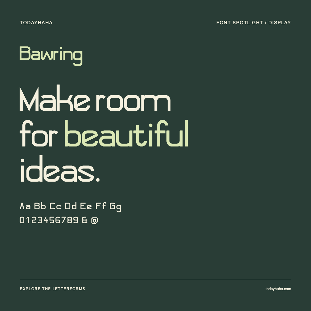 Bawring — Póster tipográfico con texto de muestra