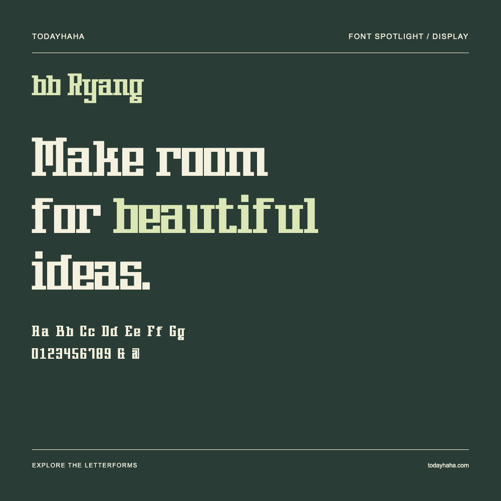 bb Ryang — Poster tipografico con testo di esempio